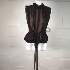 Adrienne Vittadini size 8 blouse brown